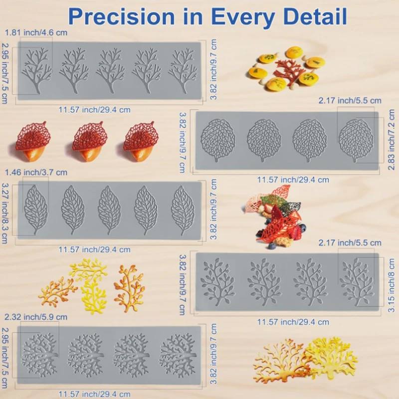 Decorative Lace Mat Sugar Craft Fondant Cake Molds Leaf Shape Silicone Fondant Molds Chocolate Mold for Sugar Craft /Gum Paste