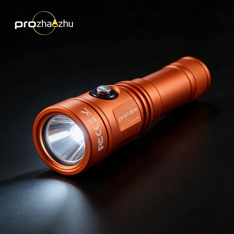 PROZHAOZHU DL-B50-PLUS 2500LM Professional Scuba Diving Flashlight IP68 100M Waterproof USB-C Rechargeable Underwater Torch