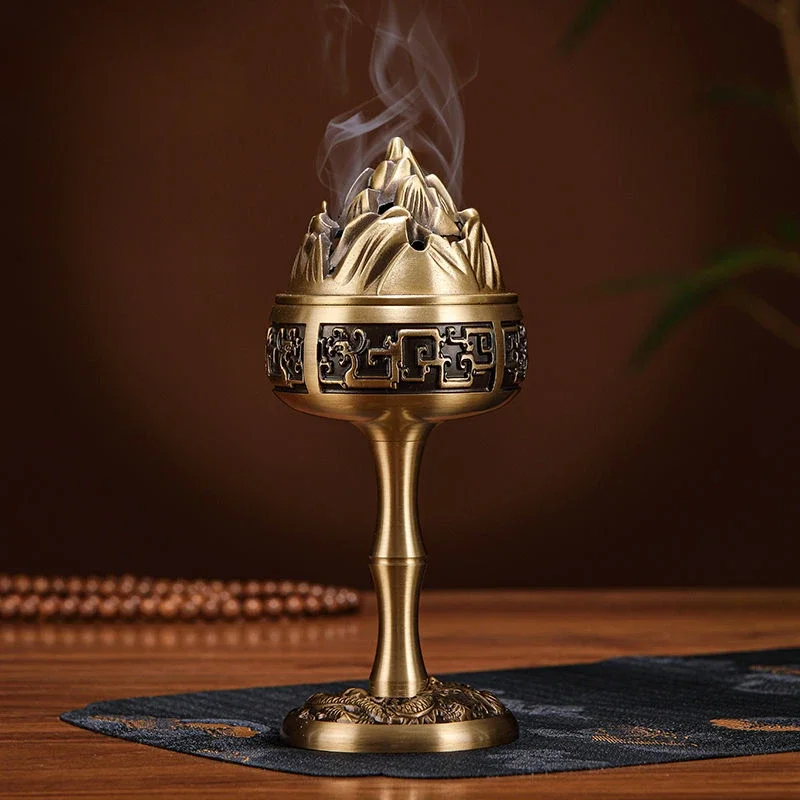 Panlong copper incense burner Chinese style living room office tea room household aromatherapy burner ornament high-end