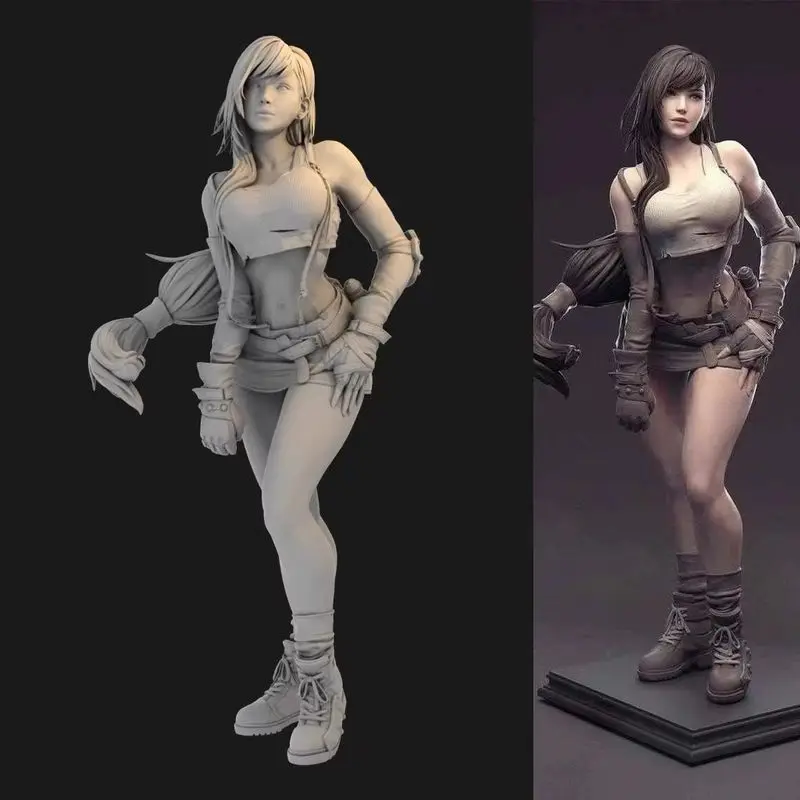 

High Precision 3d Printed White Model Anime Game Sexy Final Bent Waist Pose Collectible Figure Unassembled And Uncolored Models