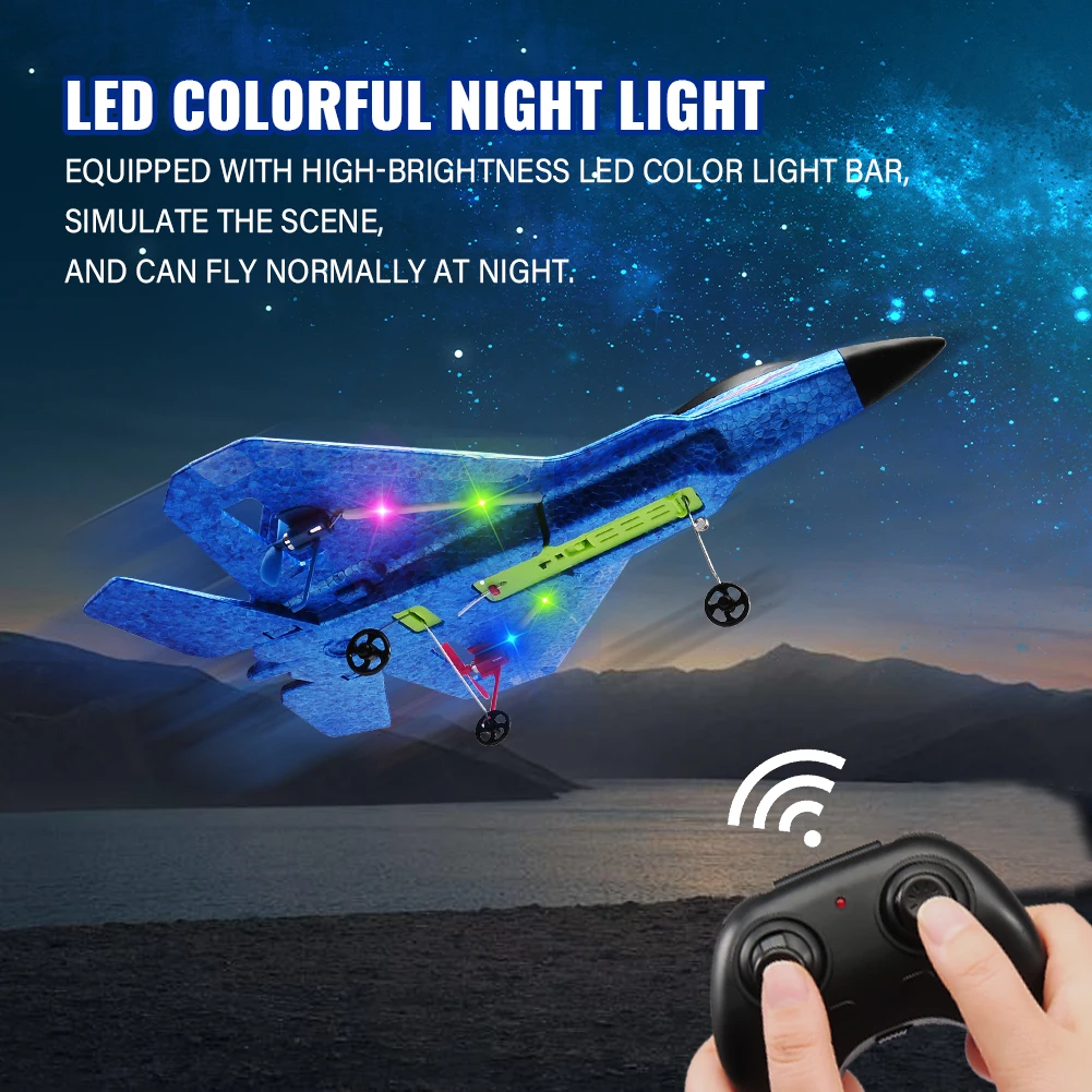 RC Foam Aircraft F22 Raptor Plane 2.4G Radio Remote Control Flying Glider Fighter With LED Lights EPP Airplanes Boys Toys