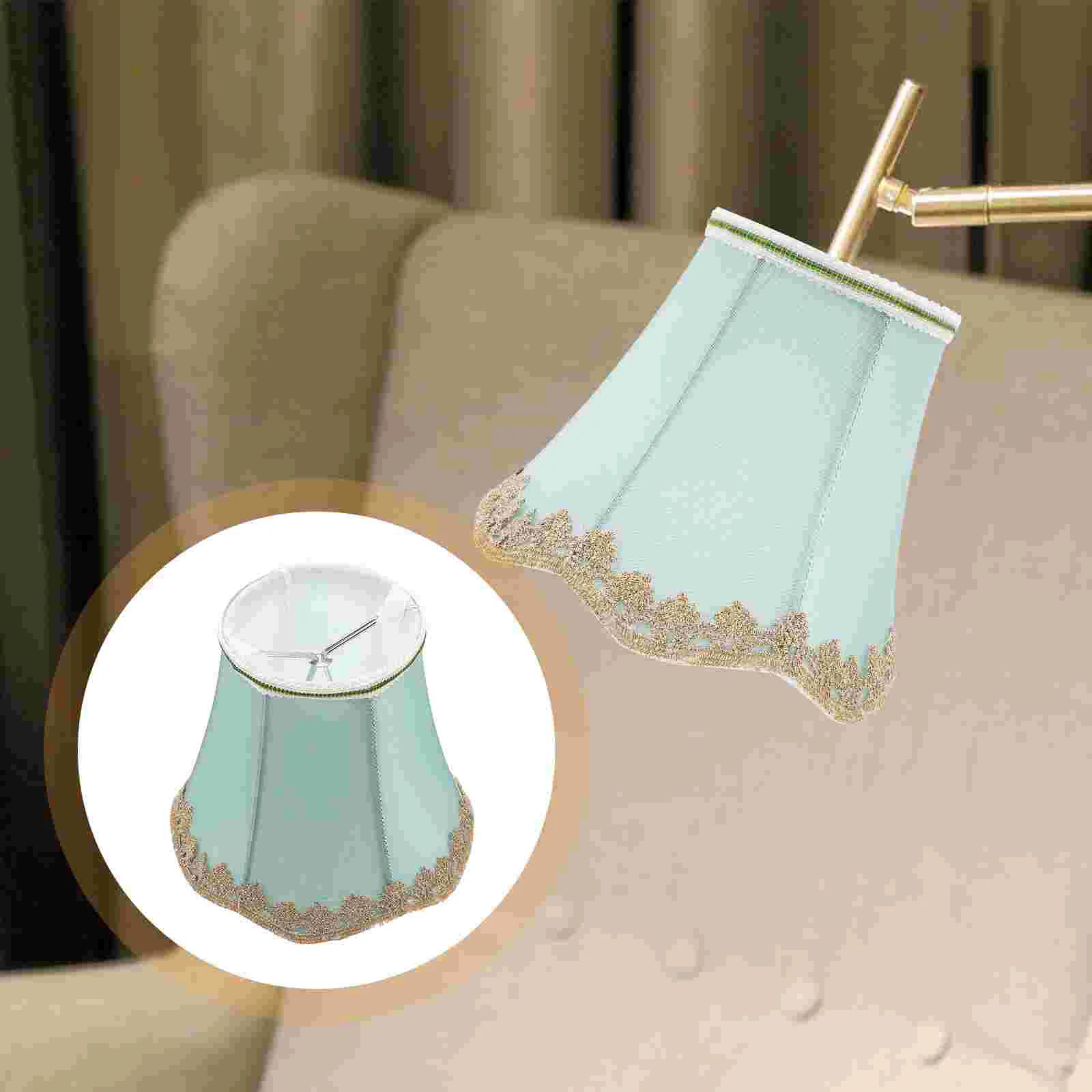 Bell Lamp Shade Fabric Lampshade Locket Decorations Cloth Cover Nightstand Desk