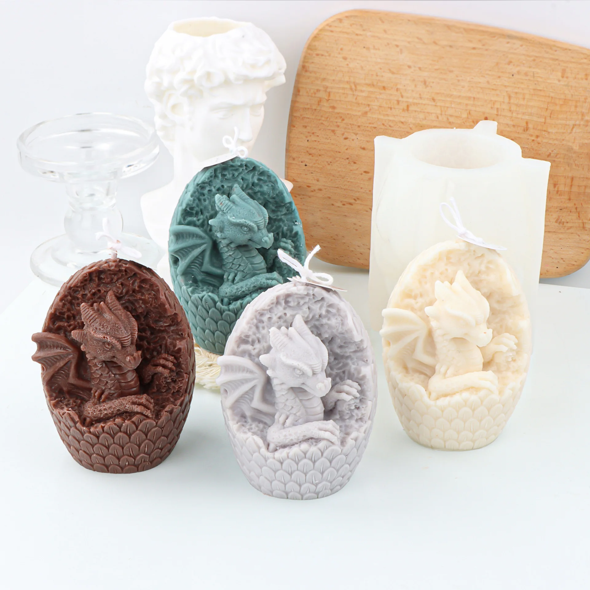 Dinosaurier Ei Schlüpfen Kerze Form DIY Shell Brechen Flugsaurier Kerze Form Silikon Tropfen Kleber Gips Fondant Form Party Ornament