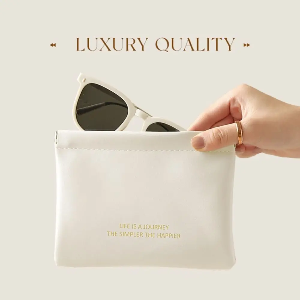 Fashion Simple Lipstick Makeup Bag Portable Mini Cosmetic Organizer Pouch PU Travel Jewelry Handbag Women Girls