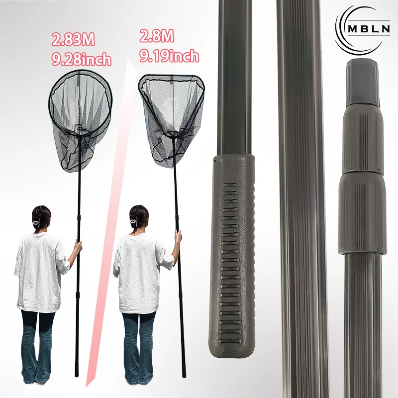 

Большая складная рыболовная сеть MBLN с резиновым покрытием и телескопической алюминиевой ручкой – портативный подсачек для крупной рыбы