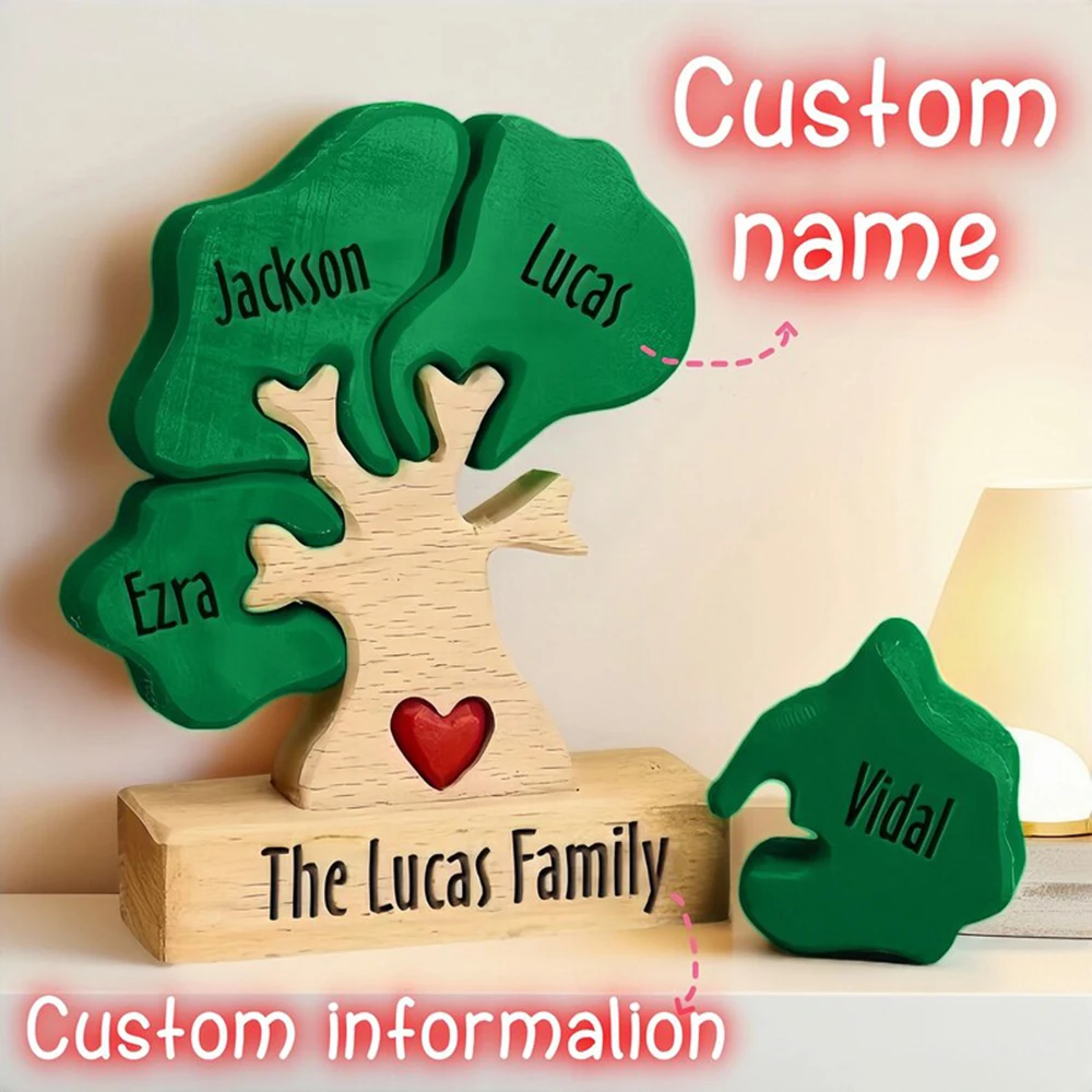 

Customized Wooden Leaf Genealogy Puzzle Personalized Family Name Commemorative Tree Christmas Family Gift Ideal Family Gift 2025