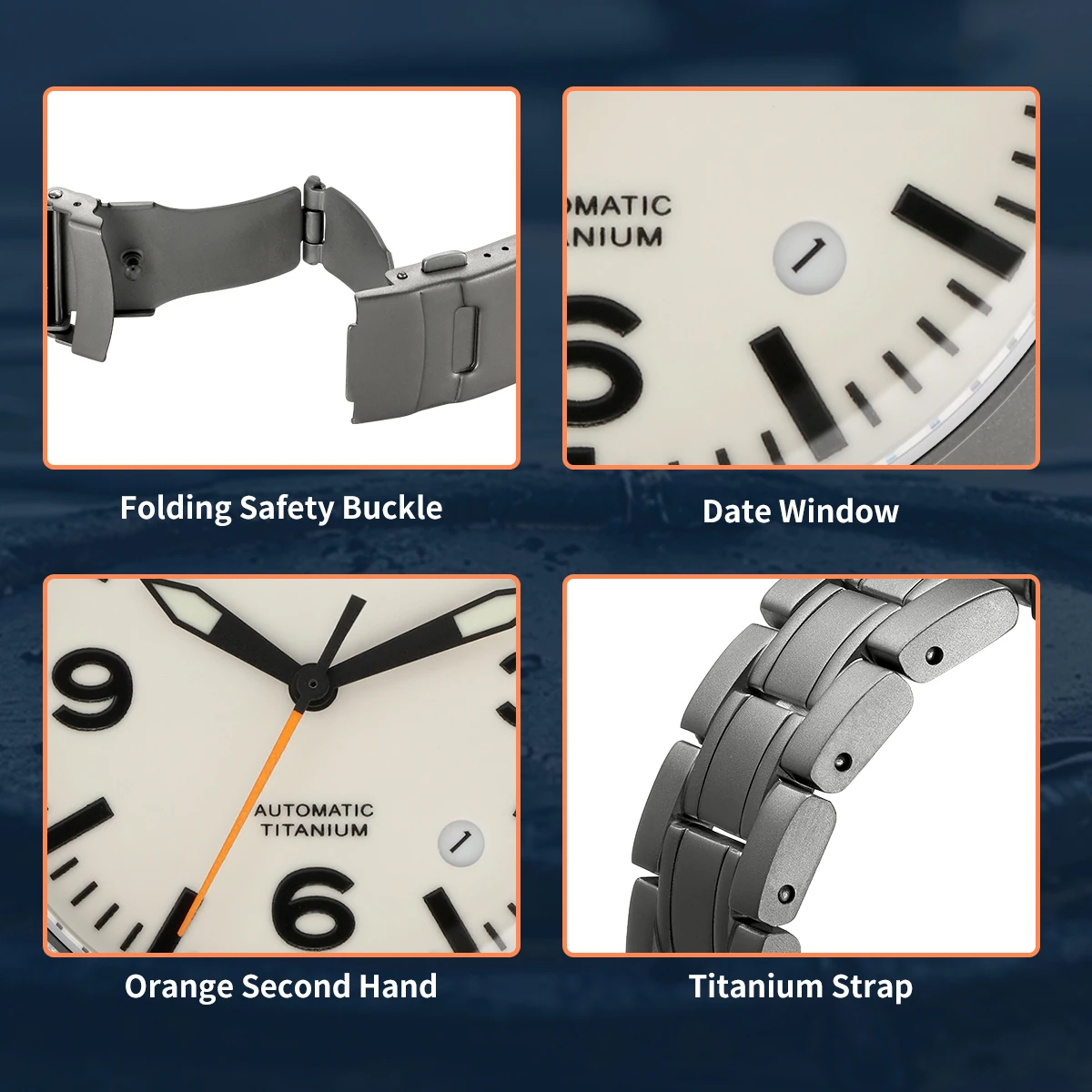 BERNY Men Aviation Mechanical Top Men Wristwatch Sapphire AR Coating Supper Luminous 10Bar Sport Watch Titanium Aviation Watches