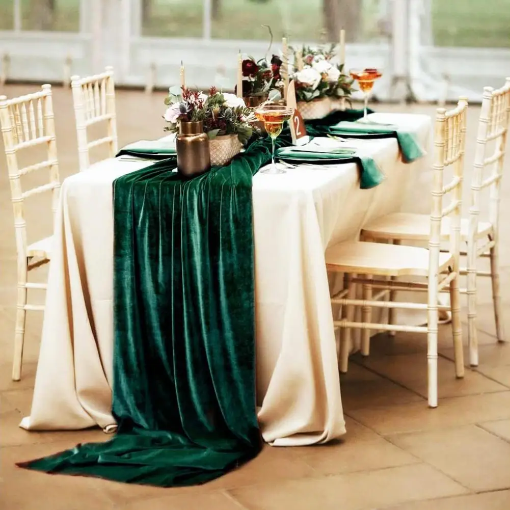 Luxurious Velvet Table Runner, Wedding Reception Baby Shower Decora, Soft Table Linen Overlay, WeddingTable Runner Room Decor