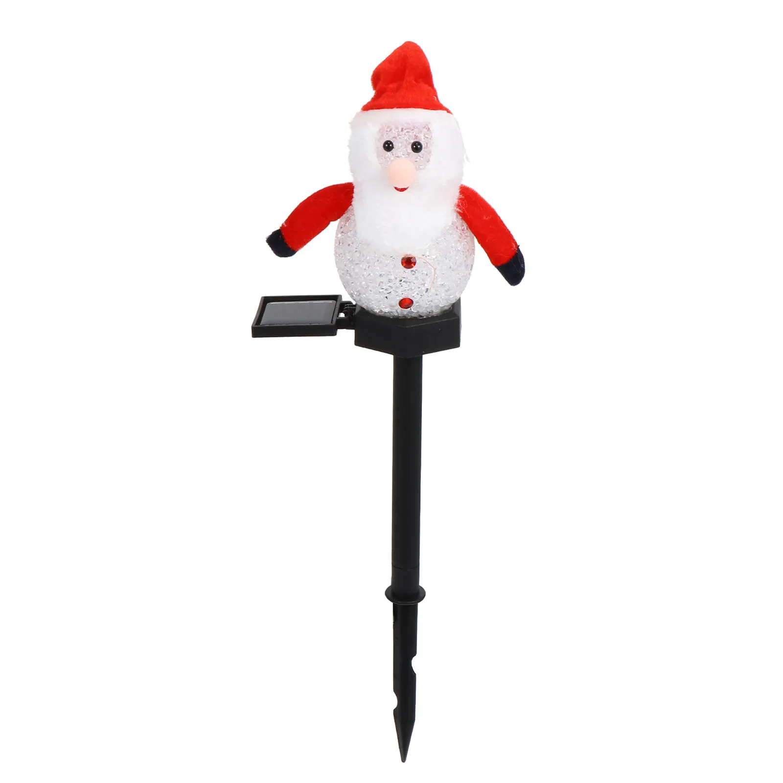 

1 шт. Солнечный рождественский светильник в форме Деда Мороза, красный, для улицы, сада, газона, втыкаемый в землю, для декора на Рождество, ландшафтный светильник для двора