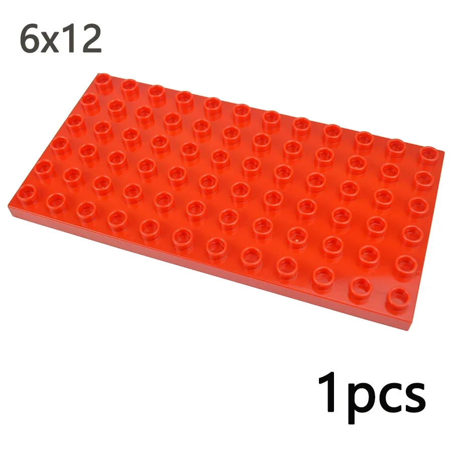 Duploes Big Size Building Blocks 6x12 Dots BasePlates Assembly Large Particles Bricks 6*12 Plate Classic Toy Duop Brick