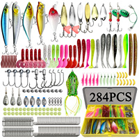 78/122/284pcs Fishing Lures Kit for Topwater Bait Rigs Tackle Kit for Bass Trout Salmon Fishing Accessories