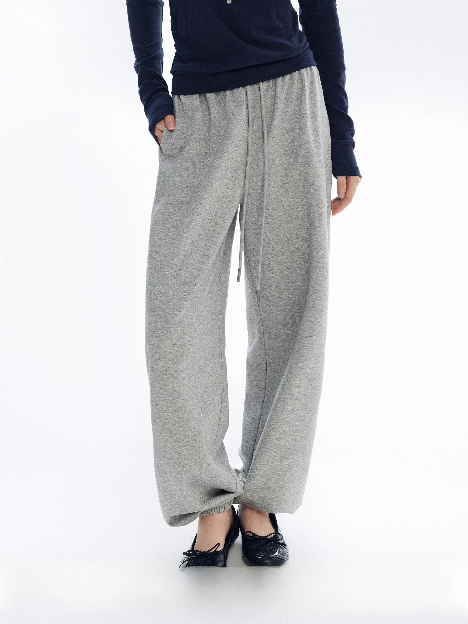 

MOLY CHO Lazy Casual ey Dstring Women's Sports Pants Loose Trousers Elastic Waist Lantern Pants Cotton Polyester