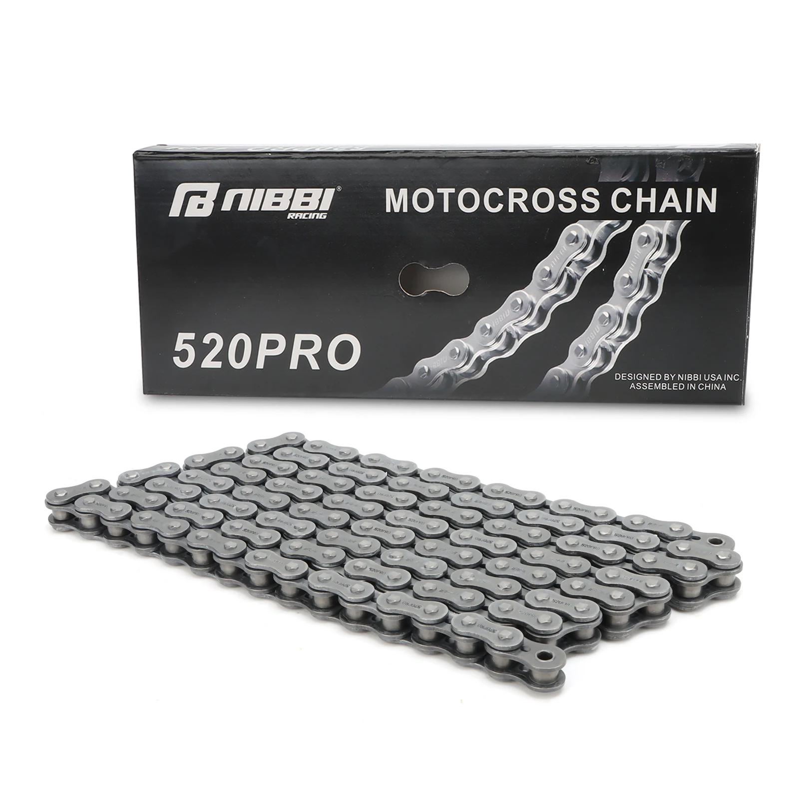 NIBBI Motorrad 520F19 Kette 114 116 118 120 Glieder Antriebskette für 300 cc-600 cc Motor Yamaha KTM Motocross ATV Pit Dirt Bike – Detail 1