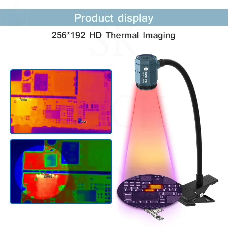 

SUNSHINE TB-03S PCB Quickly Locate Diagnosis Tool Infrared Rapid Diagnosis Instrument Clamp-type Infrared Thermal imager Repair