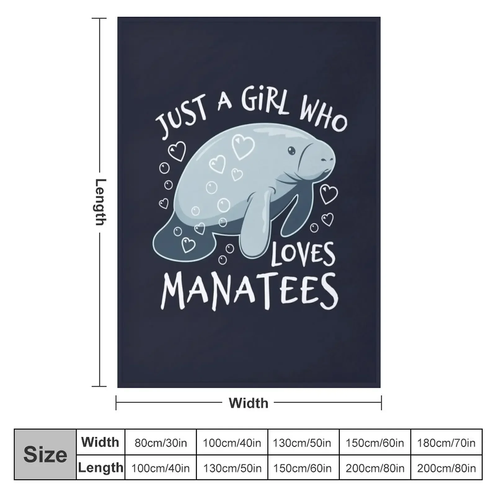 Just A Girl Who Loves Manatees - Cute Manatee Throw Blanket Thermals For Travel Giant Sofa Sleeping Bag cosplay anime Blankets