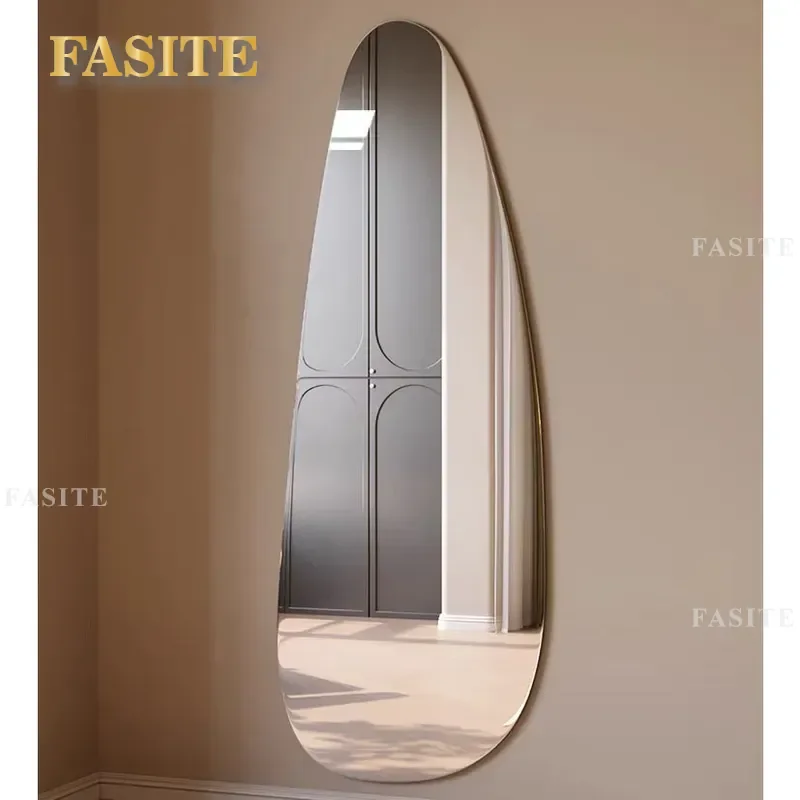 Modern Frameless Irregular Silver Decorative Mirror Full Length Wall Hanging Home Decor Art Piece