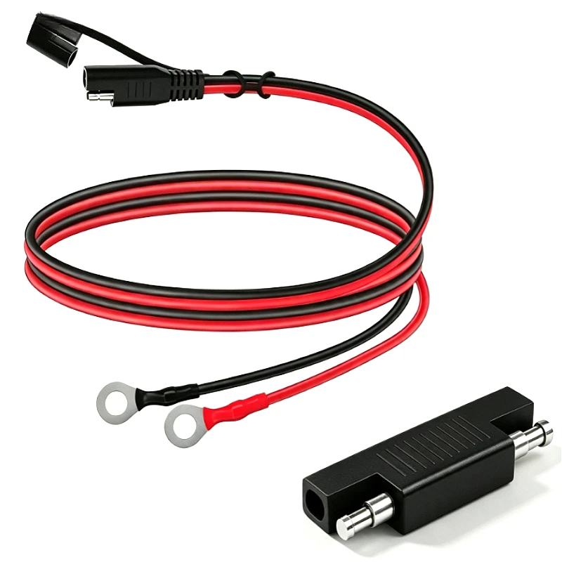 10AWG SAE Connector to M8 O Terminal Automotive Cable American Standard Power Cord for Solar Battery Wiring in Vehicles