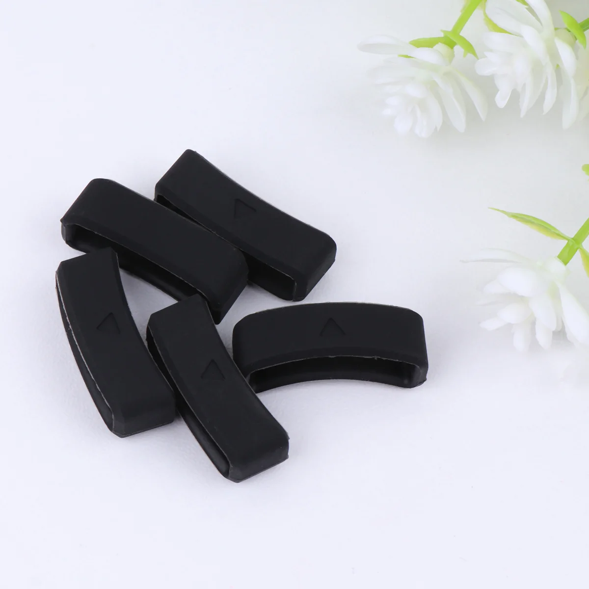 5 قطع من حلقة حزام الساعة المصنوعة من السيليكون الفاخر، حلقة بديلة ناعمة متحركة لحامل حزام الساعة مقاس 22 مم #1