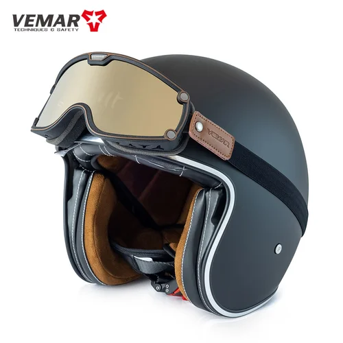 Imagen 2 del producto Gafas para casco de motocicleta, gafas de sol Retro para locomotora, ciclismo, a prueba de viento, antiarena, gafas universales todoterreno