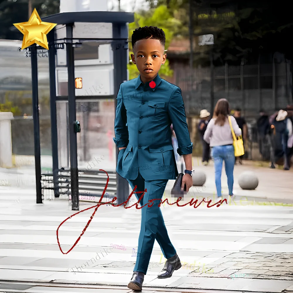 Boy Affrica Classic Jacket Pants Designs Suits For Wedding Slim Fit Formal Set Boy Tuxedo Prom Costume Kids