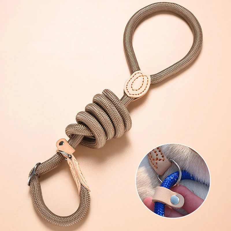 Correa de adiestramiento para perros, cuerda deslizante, correa trenzada resistente, collar con lazo ajustable, correas de entrenamiento para perros pequeños y medianos._voghion.com