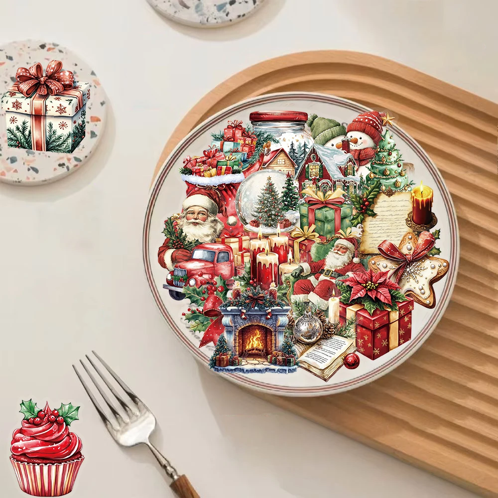 50 قطعة ملصقات عيد الميلاد السعيدة خمر سكرابوكينغ غرفة المعيشة الإبداعية بارد الكمبيوتر المحمول الهاتف القرطاسية مقهى حقيبة ملصق