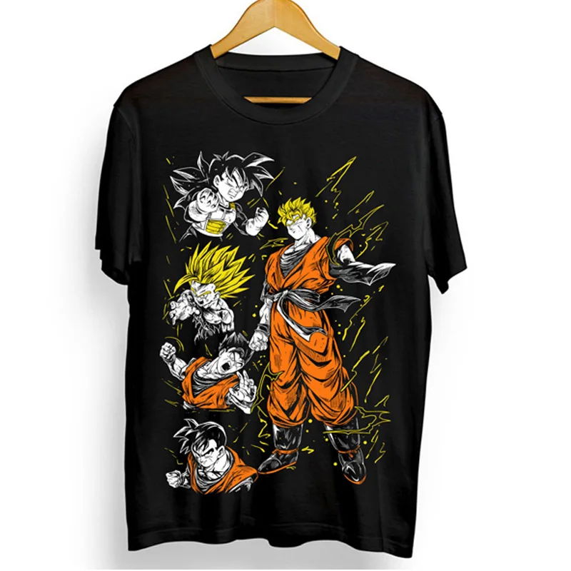 Novo dragon ball sete dragon ball sun wukong animação conjunta moda retro masculino impresso tendência camiseta 2025