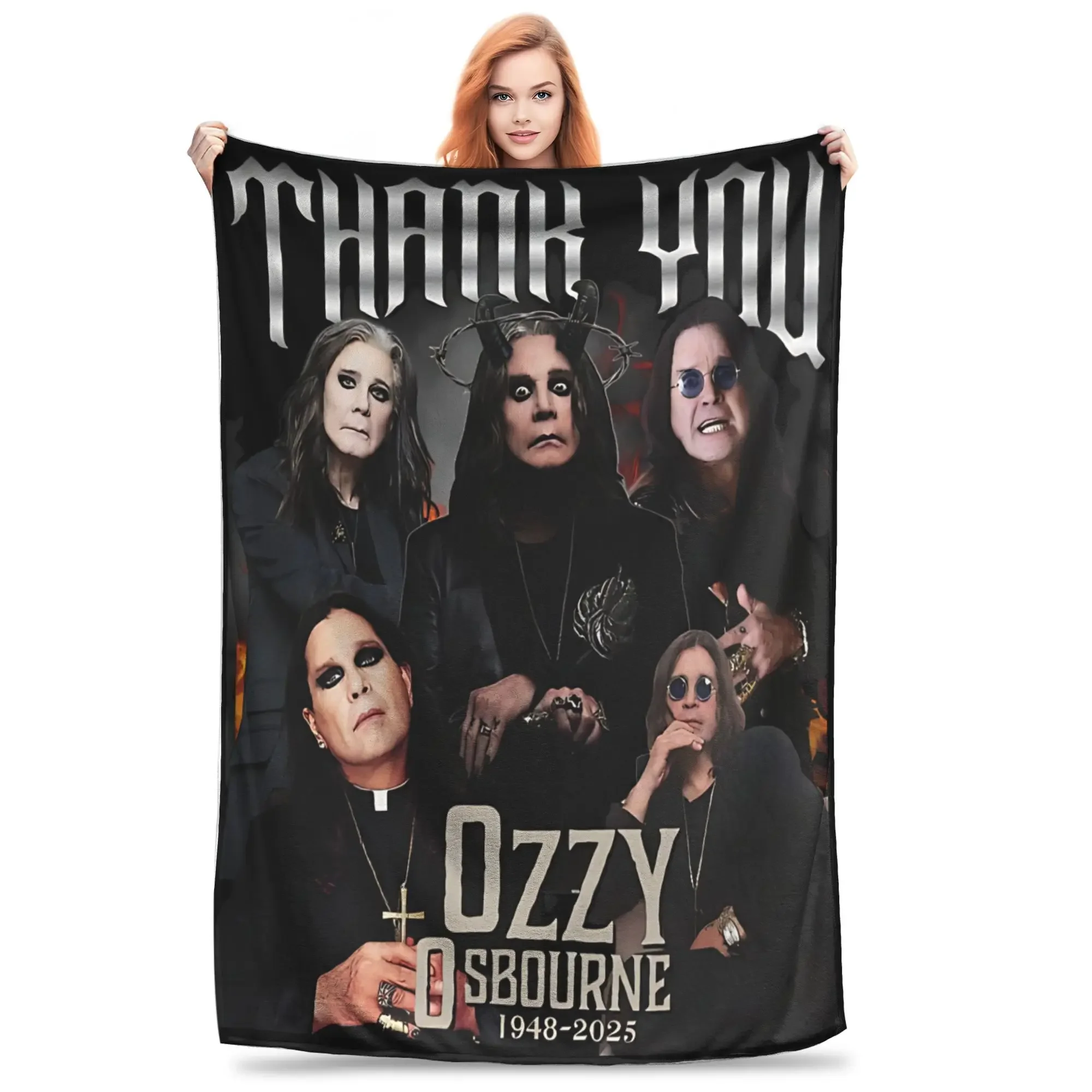 

Ozzy Osbourne Tribute Throw Blanket Black Sabbath Rock Band Plush Couch Blanket x Inches Multisize Bedspread