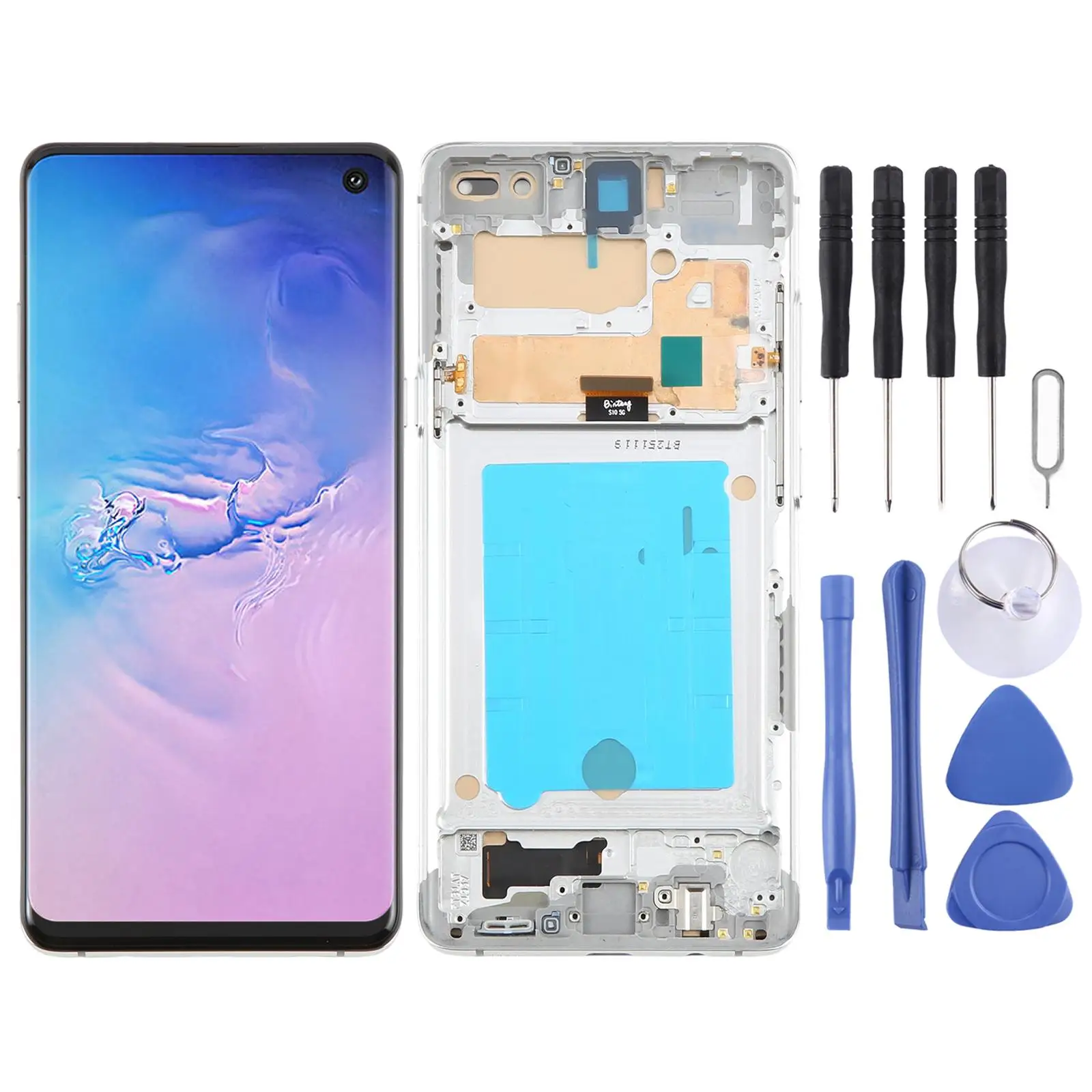 Для Samsung Galaxy S10 5G SM-G977B: TFT LCD экран в сборе с рамкой (без поддержки сканирования отпечатков пальцев)