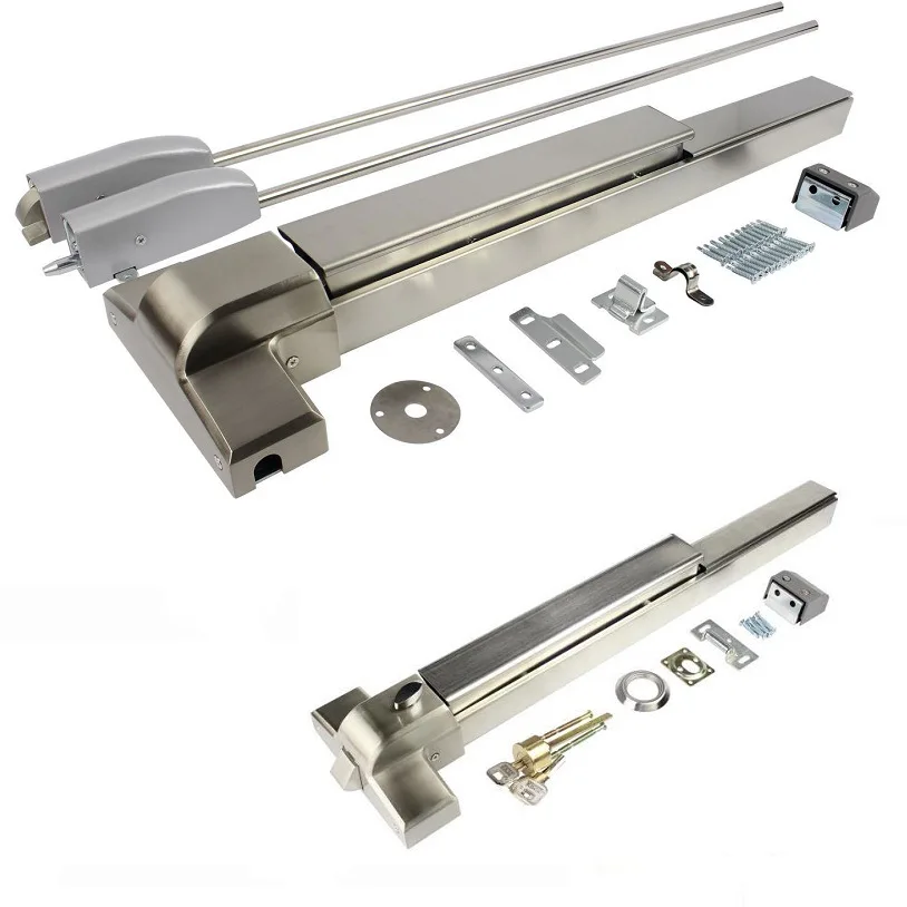 Changgu Double Opening 304 Fire Channel Heaven and Earth Lock Flat Pushing Stainless Steel Escape Lock Push Bar Lock