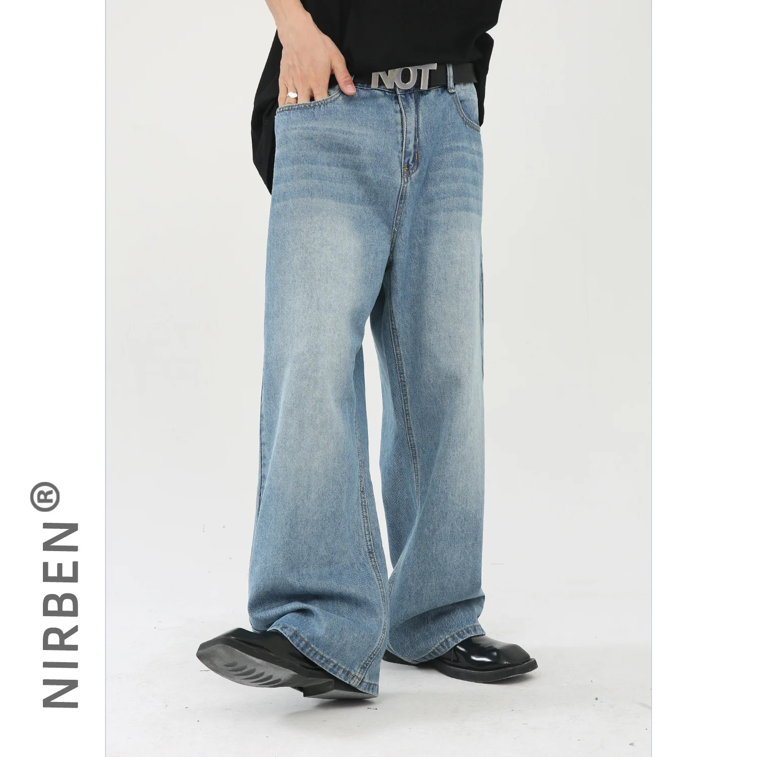 Wide Leg Retro Jeans Loose Straight Skinny Versatile Floor Mopping Daddy Pants