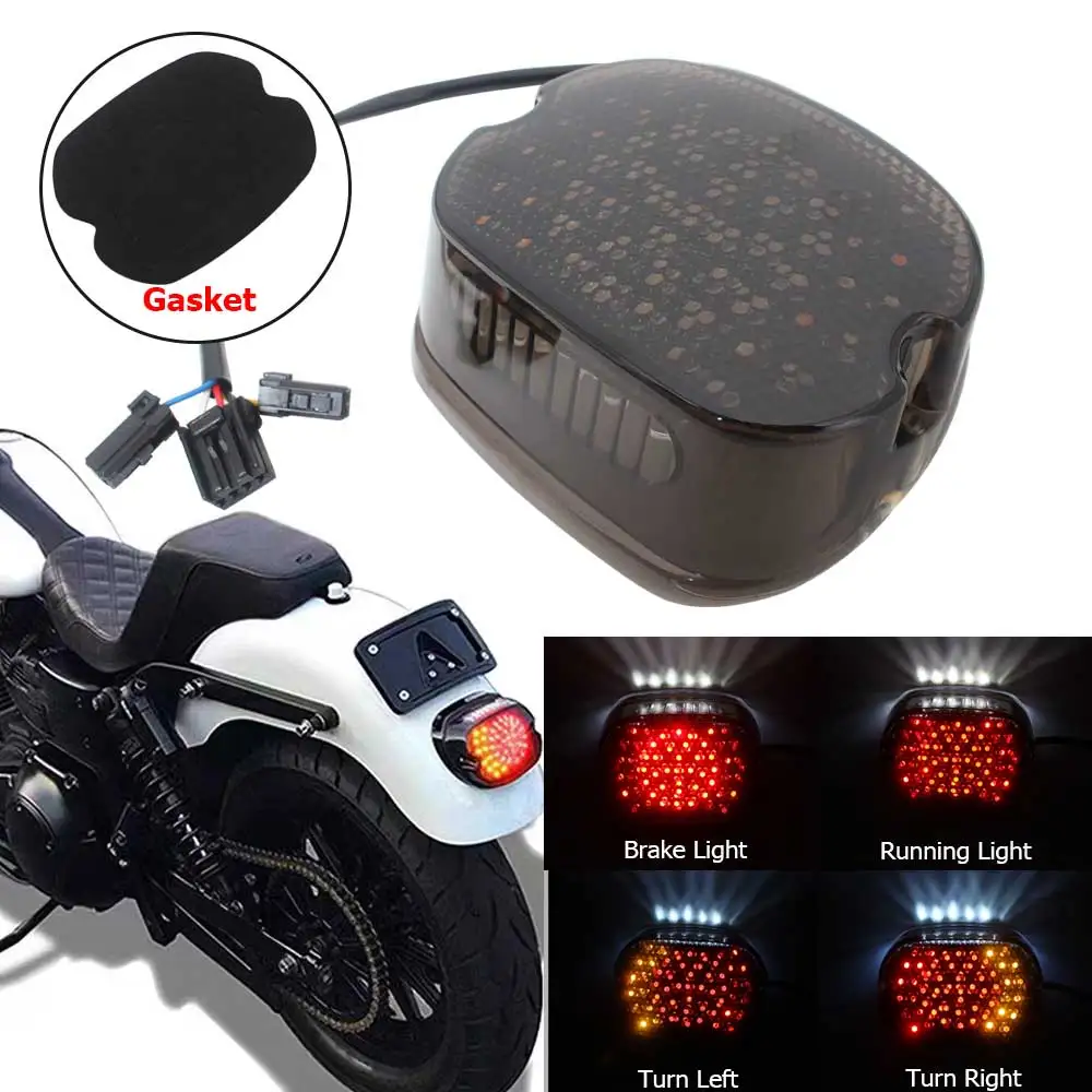 Motorcycle Smoke LED Tail Light Brake Turn Signal Light Luz trasera Moto Rear Lights For Dyna Super Glide Custom FXDC/I2005-2014