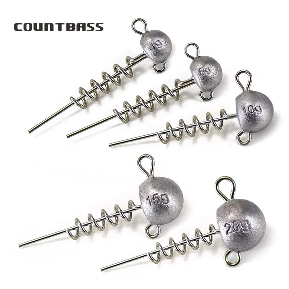 Countbass Jig Heads Schroef Lock In – Vinilos shad, gusano y pez