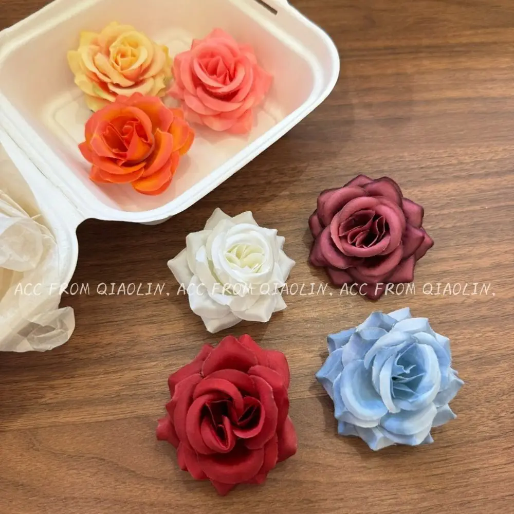 مشبك شعر وردي صغير للفتيات ، مشبك فم بطة أنيق جديد للتصوير الفوتوغرافي ، غطاء رأس زهرة عتيق ، موضة