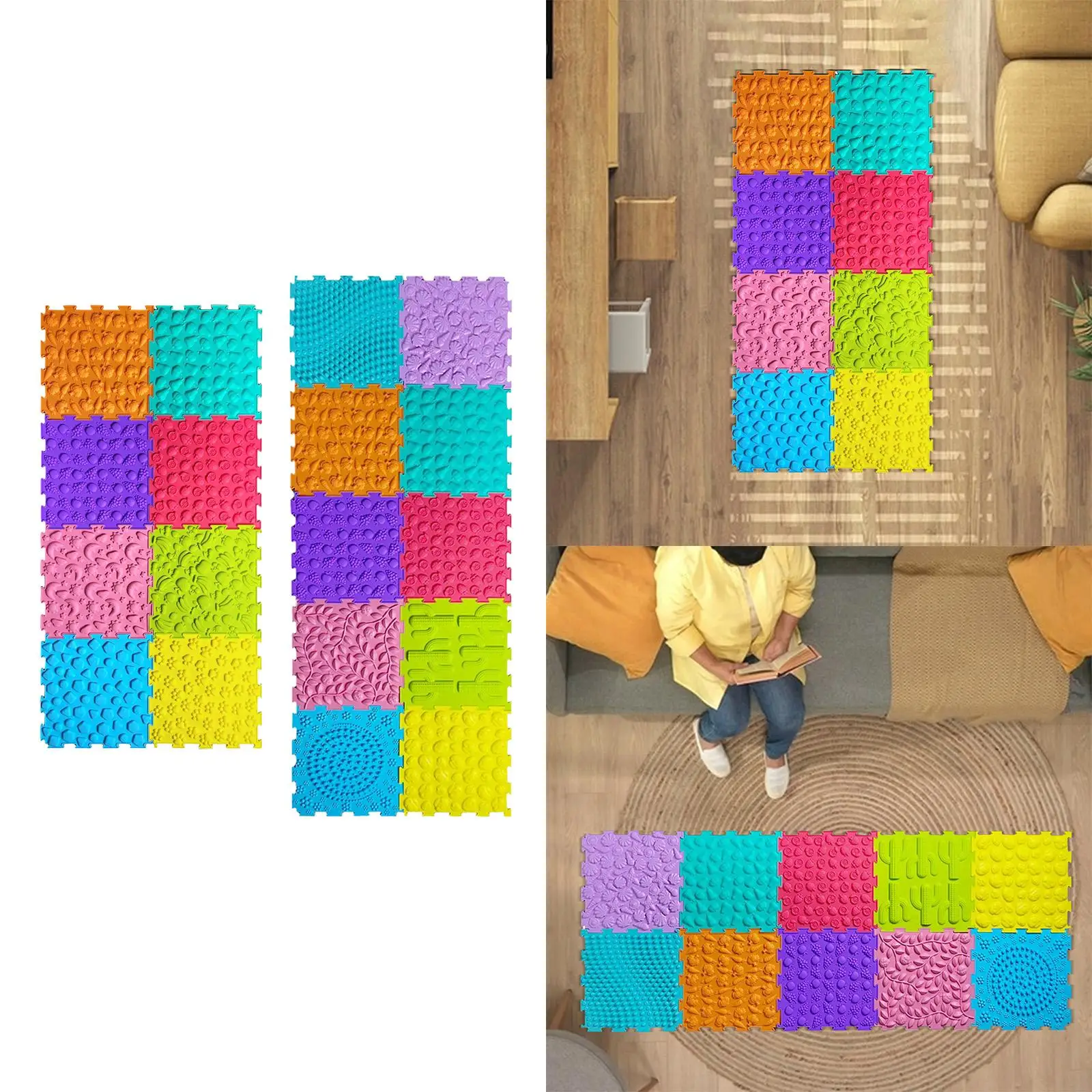 

Massage Game Mat Multifunctional Sensory Tiles for Indoor Adults Boys Girls