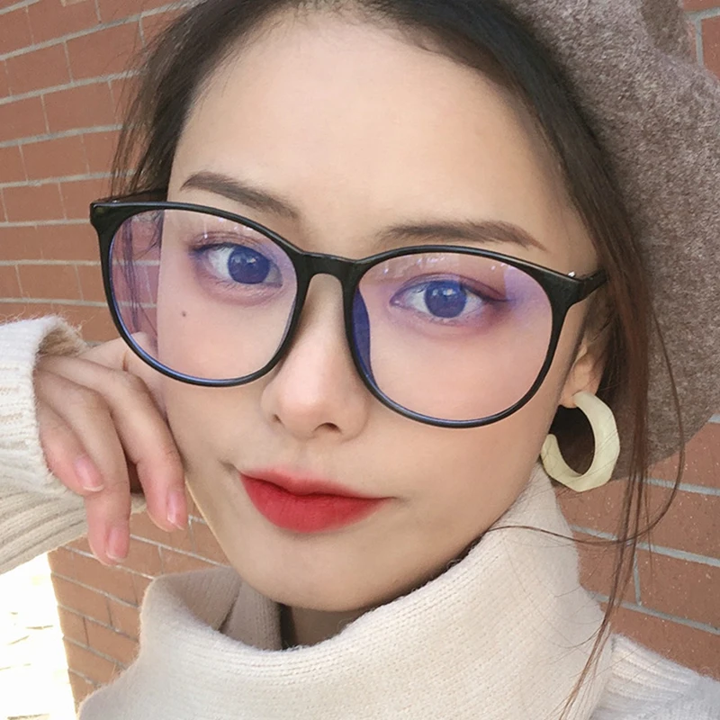 Transparent Computer Glasses Frame Women Men Reading Glasses Anti Blue Light Round Glasses Blackout Glasses Optical Glasses