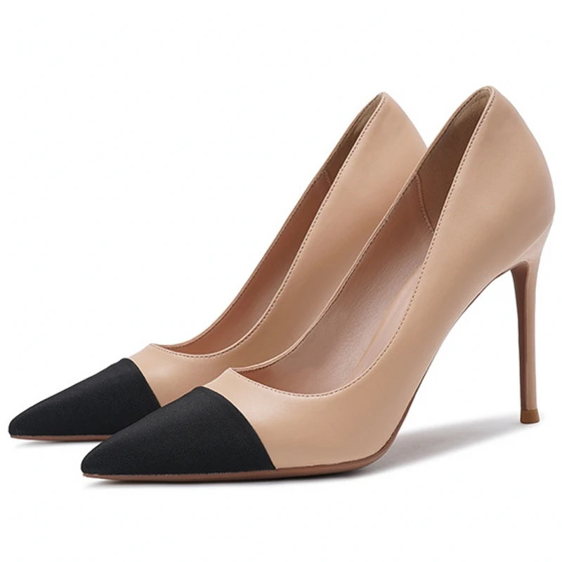 

New Classics Wedding Shoes For Bride Thin High Heels Sexy Pointed Toe Stilettos Office Mixed Color Fashion Women Pumps B008