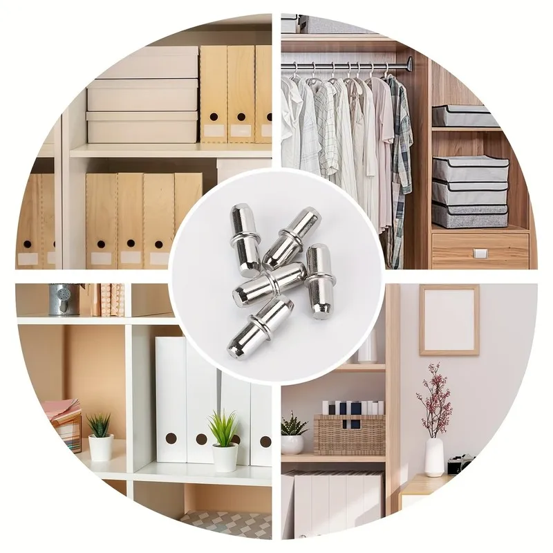 62 pcs Furniture Board Brackets, Rust Resistant Finish, suitable for Bookshelf Layer Pins, Sturdy Load Bearing