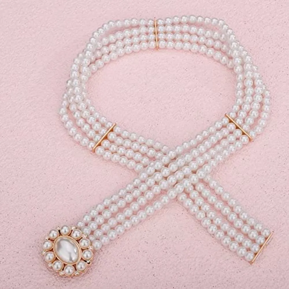 أزياء اللؤلؤ الأبيض أحزمة اللؤلؤ كريستال حجر الراين أنيقة الزفاف شاح اللباس حزام أزياء المرأة