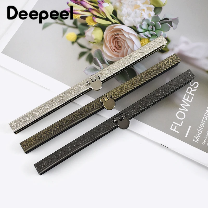 5Pcs Deepeel 19cm Metal Embossed Purse Frame Bag Lock Clutch Coin Bags Clasp Sewing Hardware Wallet HandBag Parts Accessories