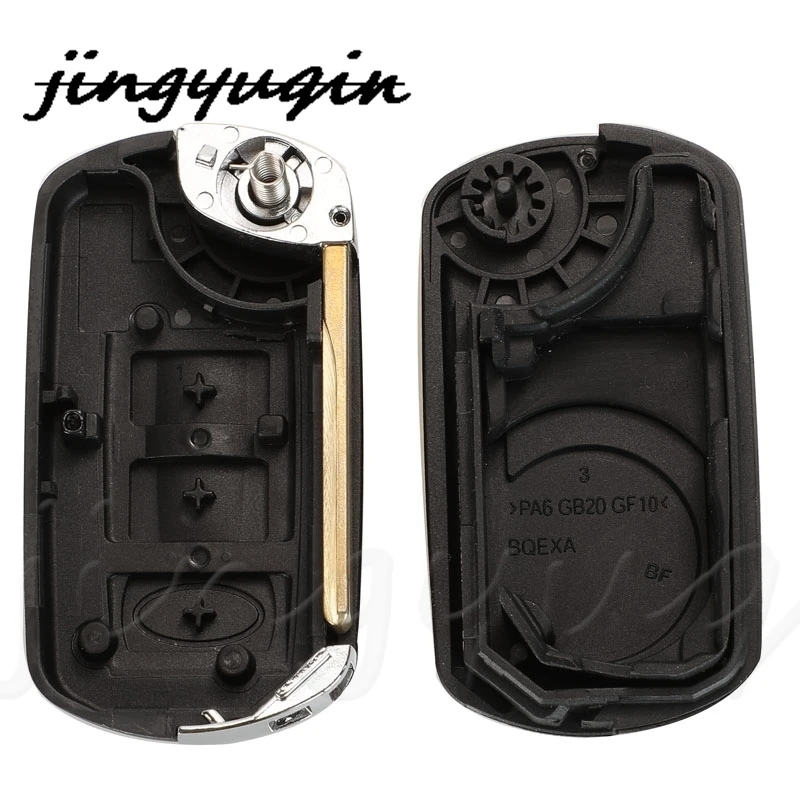 Jingyuqin-carcasa de repuesto para llave de coche, carcasa para mando a distancia plegable, 3 botones, para Land Rover Range Sport Discovery HU101 HU92 Blade