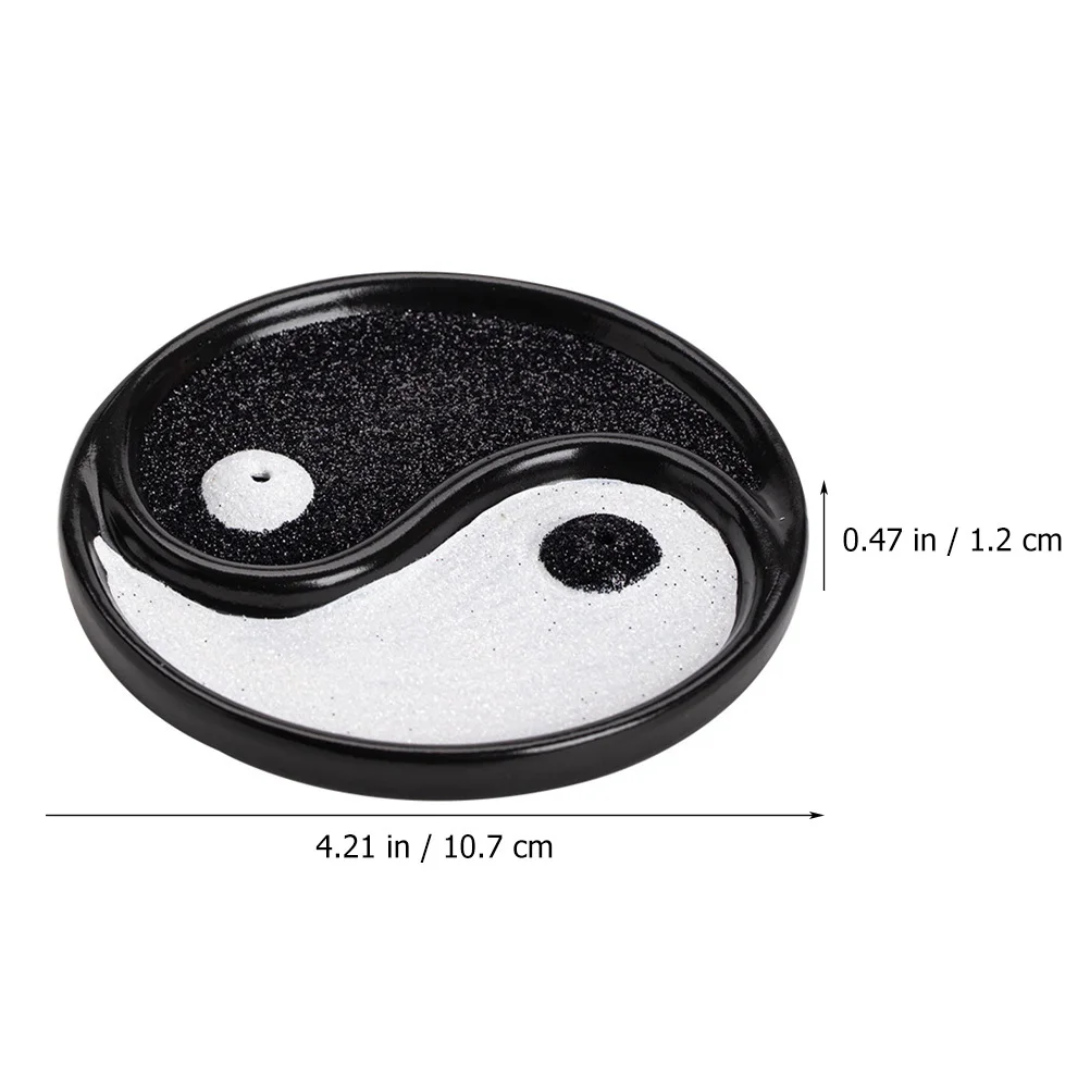 

Round Tai Chi Incense Stick Burner Ceramic Porcelain Handcrafted Decoration for Bedroom Study Yoga Meditation Aromatherapy