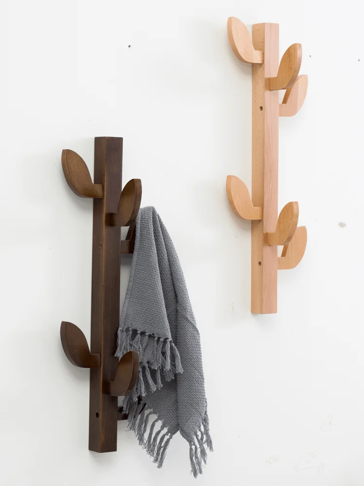 

Leaf coat racks, beech wood, hallway, wall hangers, bedroom household simple entryway, wall creative clothes hooks