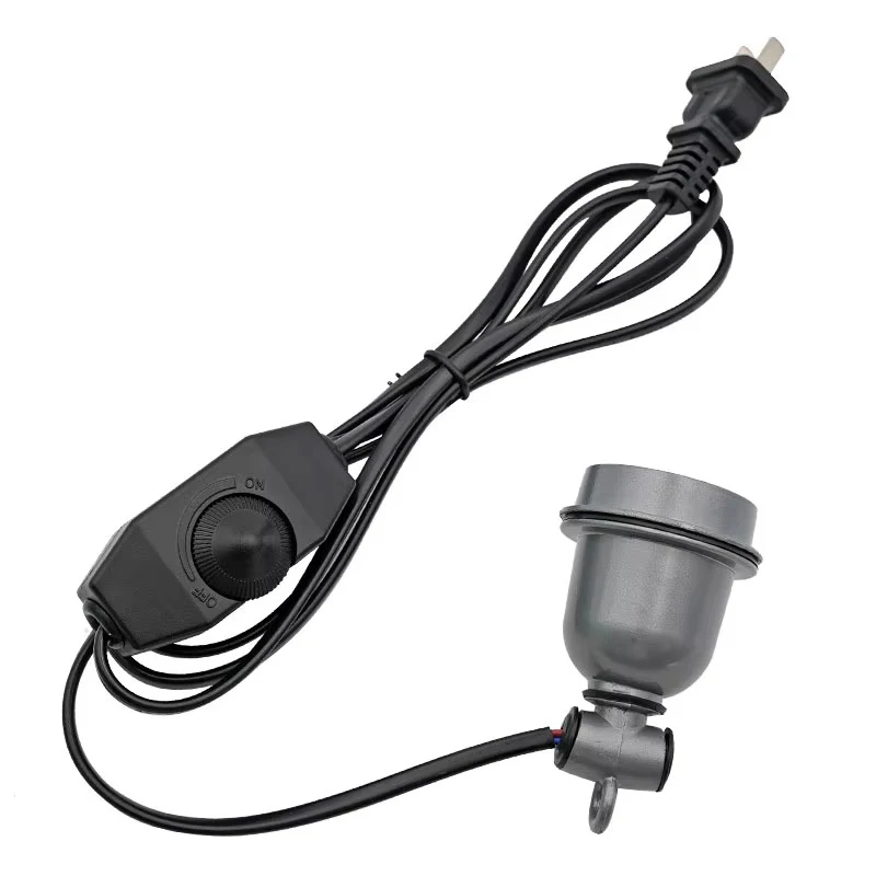 Support de lampe chauffante pour reptiles et animaux de compagnie, E27, avec interrupteur de commande du cordon d'alimentation, pour porcelet, poulet, couveuse, prise de lumière en spirale