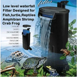 HONGYI Aquarium Turtle Filter Water Pump Biological Filtration Suitable For Reptile Water Tank Low Level Waterfall Filter