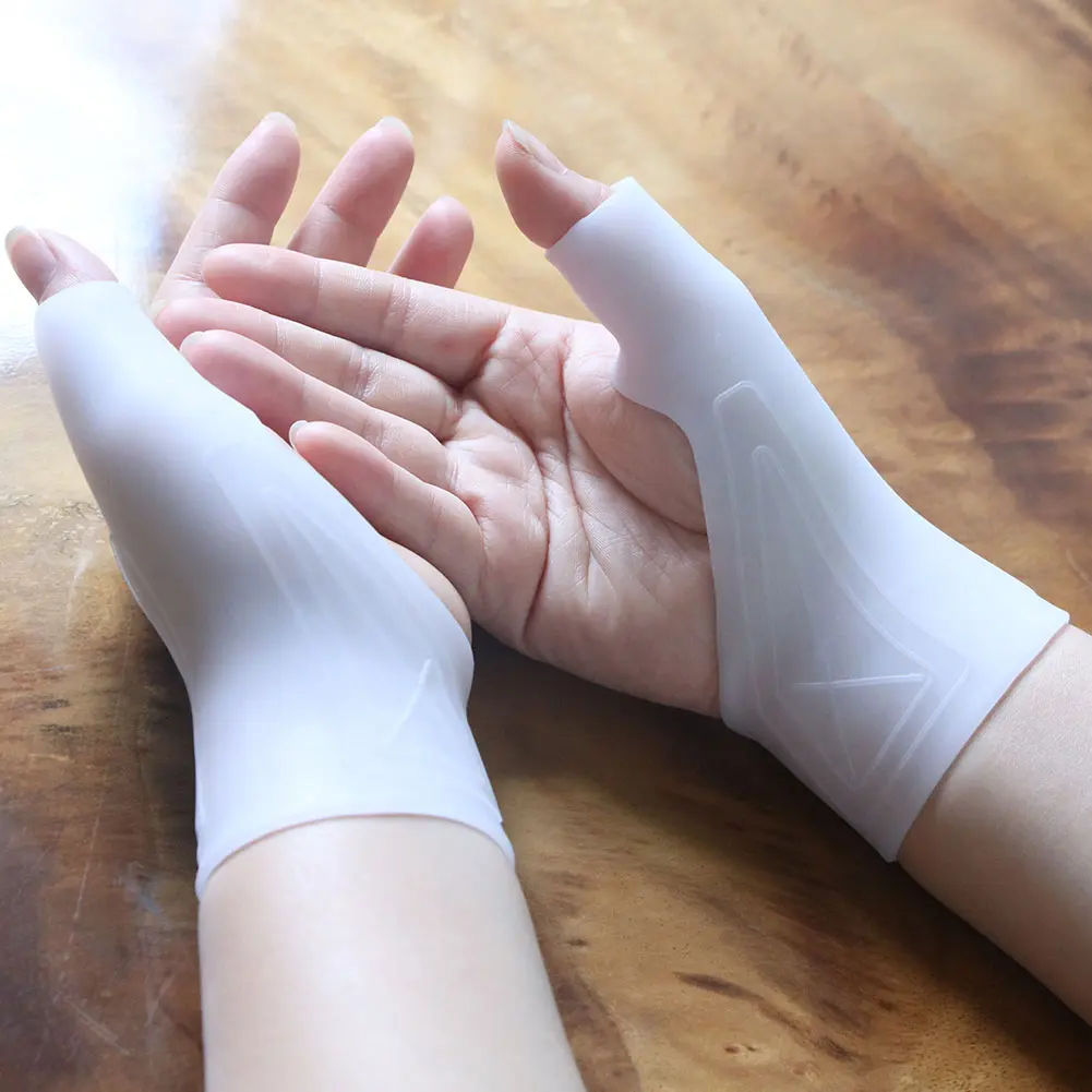 1pcs Silicone Gel Therapy Wrist Thumb Support Gloves Arthritis Pressure Corrector Gloves