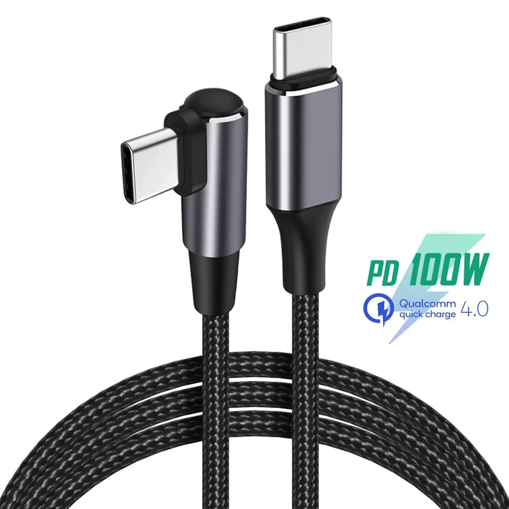 

90 Degree USB C to USB Type C Cable PD 100W Fast Charging Line Quick Charge 4.0 Right Angle Wire For iphone 15 16 17 pro xiaomi