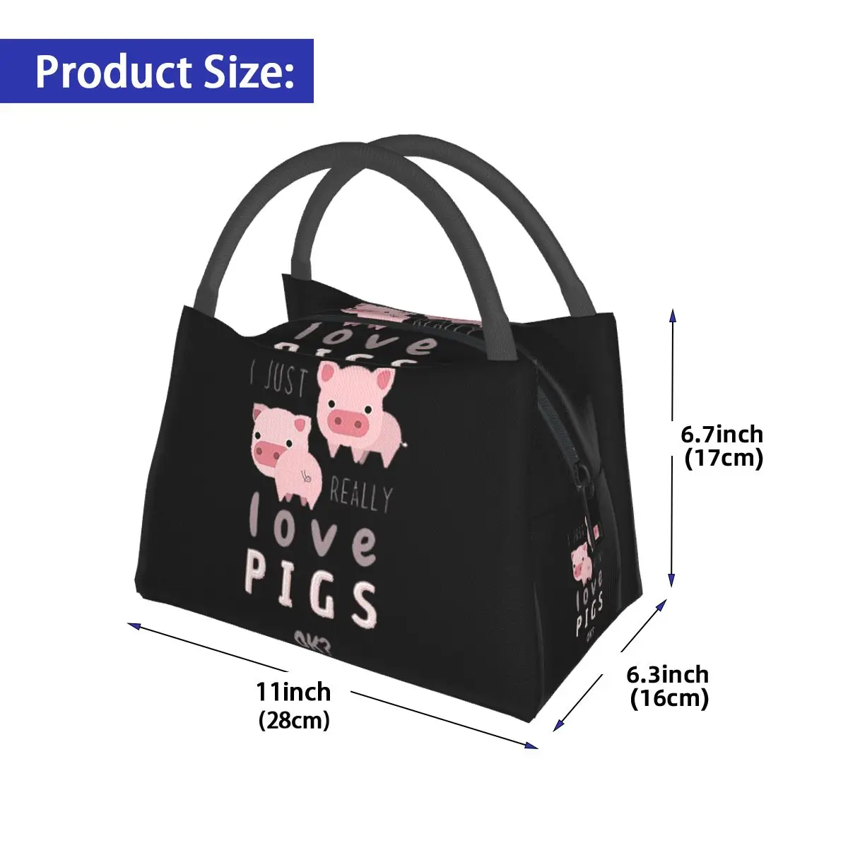 Funny Pigs For Pig Lovers Insulated Lunch Bag for Women Kids Portable Food Boxes Thermal Lunch Box Tote
