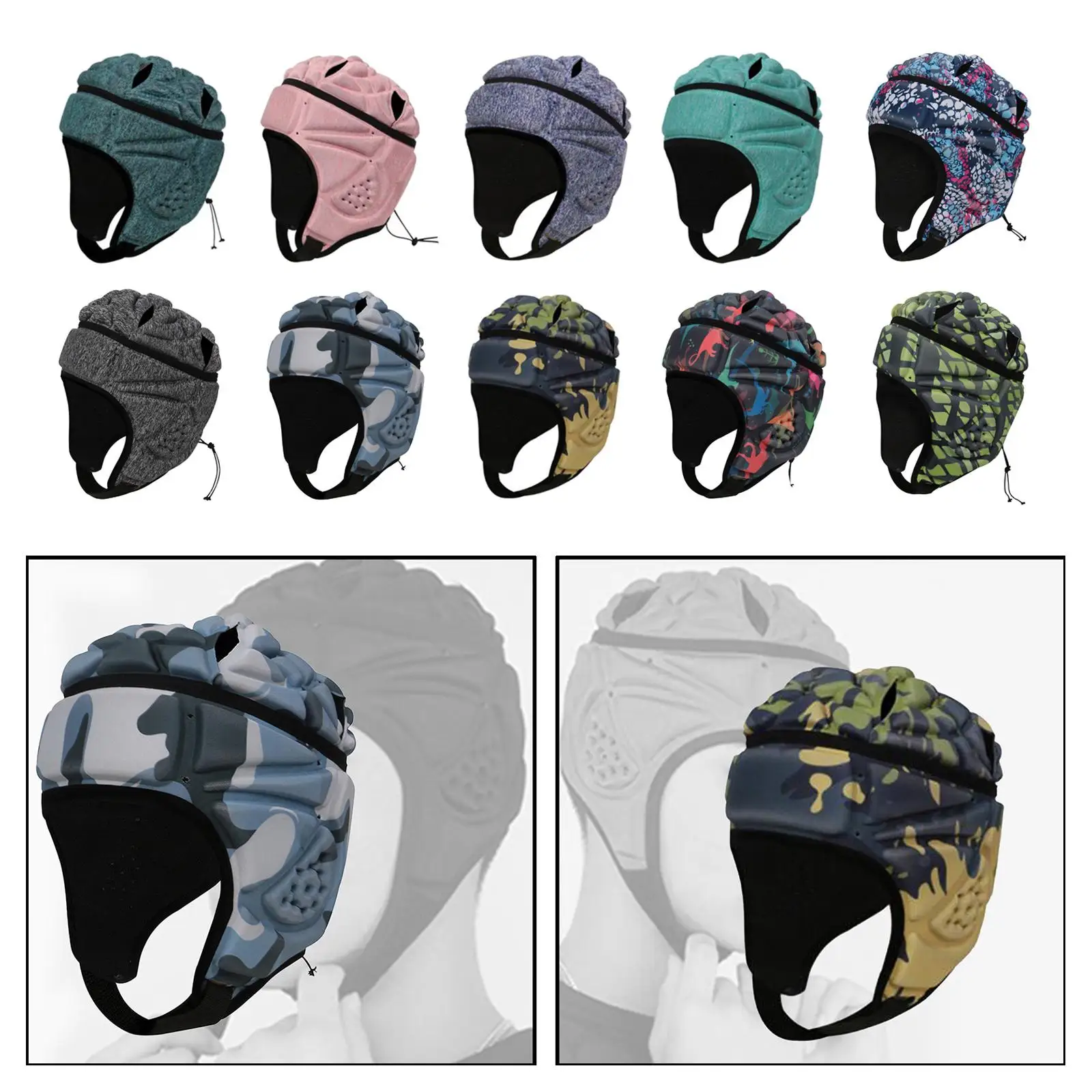 Soft Rugby Helmet Headgear Hockey Baseball Head Protector Protect Hat Accs