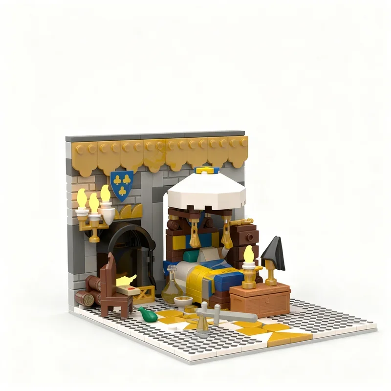 330pcs MOC The Bedchamber Siege Castle Model Building Blocks Construction DIY Idea Festival Gifts Toys Education Brick